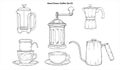 Hand Drawing Vector Coffee Set Collection 02 Royalty Free Stock Photo