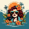 Hand drawing vector picture of summer time