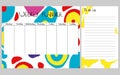 Abstract weekly planner