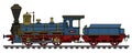 Historical blue steam locomotive