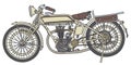 The vintage cream motorcycle