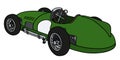 Retro green racing car