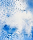 Hand drawing watercolor abstract blue background. It can be Water or Sky or Universe. Useful for wrapping paper, card, invitation,