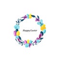 Hand drawing watercolor Easter wreath