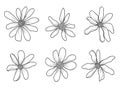 Hand drawing wildflowers on white background. Daisies in sketch style. Springtime vector flowers