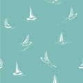 Hand drawing wind surf seamless pattern in . Flat style Royalty Free Stock Photo