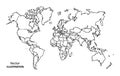 Hand drawing World Map with countries Royalty Free Stock Photo