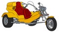 The yellow motor tricycle