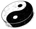 Hand Drawing of Yin Yang Jin Jang Symbol