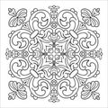 Hand drawing zentangle mandala element. Italian majolica style Royalty Free Stock Photo