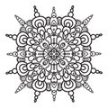 Hand drawing zentangle mandala element. Italian majolica style