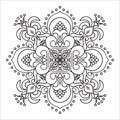 Hand drawing zentangle mandala element. Italian majolica style