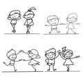 Hand drawings cartoon happy kid