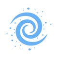 Hand Drawn Abstract Blue Whirl Spin Icon