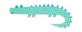 Hand drawn abstract crocodile flat illustration Wild animal design element