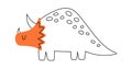 Hand drawn abstract dinosaurs flat icon Jurassic period