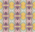 Hand drawn abstract eclectic seamless pattern. Soft colors, textile design, wrapping paper or cover in pastel tones - yellow, blue