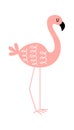 Hand drawn abstract flamingo flat illustration Wild animal design element