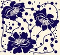 Hand drawn abstract flowers repeat pattern Royalty Free Stock Photo