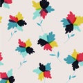 Hand drawn abstract flowers retro background vector illustration Royalty Free Stock Photo