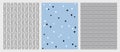 Hand Drawn Abstract Lines and Triangles Vector Patterns Set. 3 Various Design. Royalty Free Stock Photo