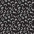 hand drawn abstract numeric seamless pattern, print for fabric or wrapping paper, education theme background texture vector