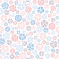 Hand drawn abstract pastel Christmas snowflakes vector seamless pattern background. Winter Holiday Nordic. Hygge Royalty Free Stock Photo