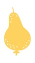 Hand drawn abstract pear fruit flat icon