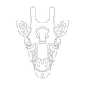 Hand-drawn abstract portrait of a giraffe for tattoo, logo, wall decor, T-shirt print design or outwear. Vector stylized Royalty Free Stock Photo