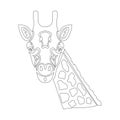Hand-drawn abstract portrait of a giraffe for tattoo, logo, wall decor, T-shirt print design or outwear. Vector stylized Royalty Free Stock Photo