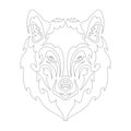 Hand drawn abstract portrait of a wolf. Vector stylized illustration for tattoo, logo, wall decor, T-shirt print design or outwear Royalty Free Stock Photo