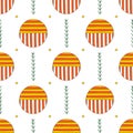 Hand drawn abstract seamless pattern. Vector colorful background in modern style. Striped funny texture for surface