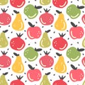 Hand drawn abstract seamless vector pattern background illustration with fruit in flat modern style Royalty Free Stock Photo