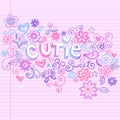 Hand-Drawn Abstract Sketchy Cutie Doodles Royalty Free Stock Photo