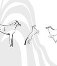 Hand drawn abstract vector graphic clipart illustration boho country horses composition.Wild Western design.Bohemian Royalty Free Stock Photo