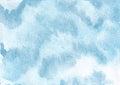 Hand drawn abstract watercolor blue sky background