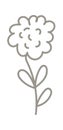 Hand drawn abstract wildflower flat icon Spring floral design