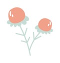 Hand drawn abstract wildflower flat icon