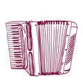Hand drawn accordion Royalty Free Stock Photo