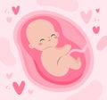 Hand drawn adorable fetus illustration Vector illustration. Royalty Free Stock Photo