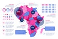 Hand drawn africa map infographic Vector illustration Royalty Free Stock Photo