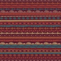 Hand drawn African motifs in a warm earthy color palette. Seamless vector pattern background