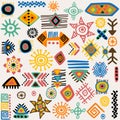 Hand-drawn african tribal geometric symbols Royalty Free Stock Photo