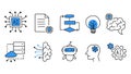 Hand Drawn AI Technology Icons With Blue Accents artificial intelligence Royalty Free Stock Photo
