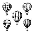 Hand drawn air balloons. Collection