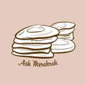 Hand-drawn Aish Merahrah bread illustration Royalty Free Stock Photo