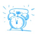 Hand drawn alarm clock, vector Royalty Free Stock Photo