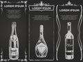 Hand drawn alcohol drinks banners template