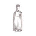 Hand drawn alcohol glass bottle sketch isolated on white background