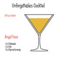 Angel face alcoholic cocktail vector illustration recipe isolated